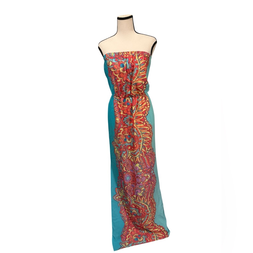 Lilly Pulitzer Turquoise and Multi color Floral Maxi Dress